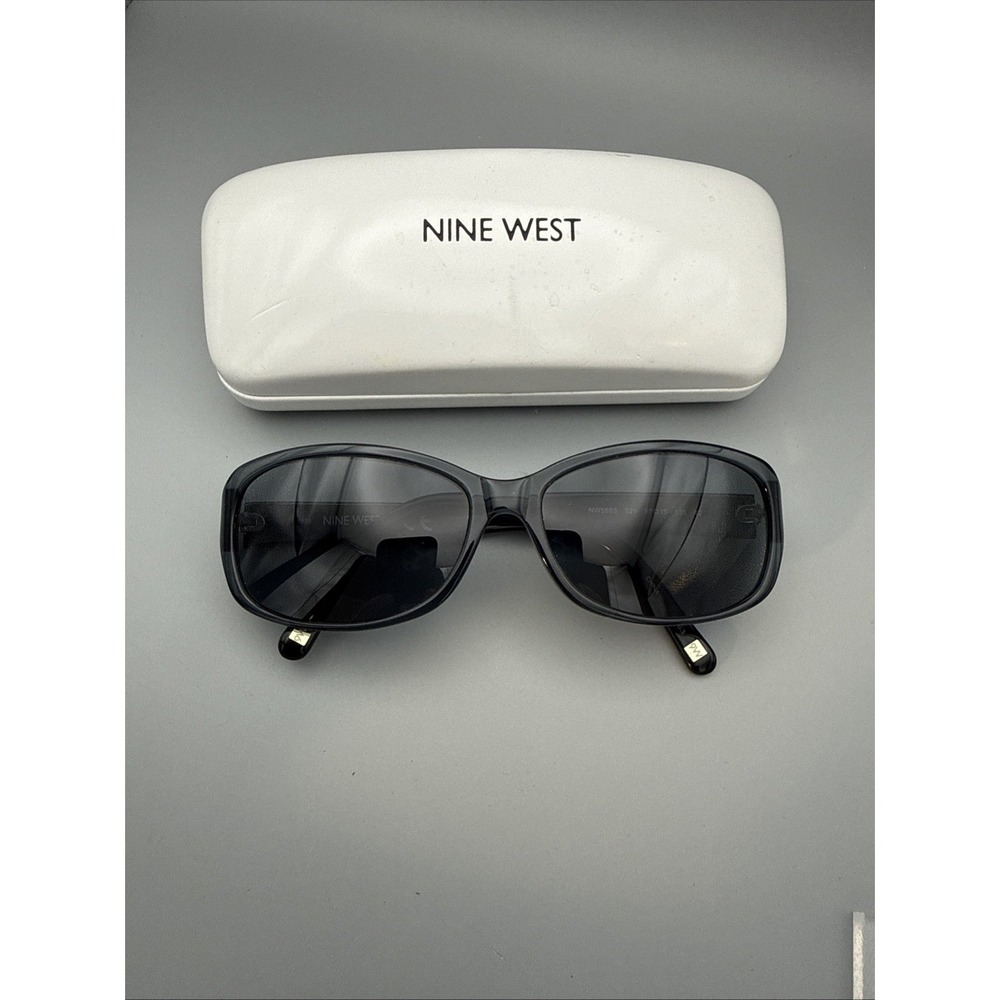 Nine West Authentic Sunglass Frames Black 57-15-135 Silver Arms NW588S & Case